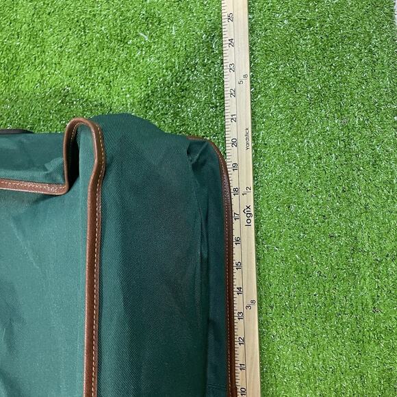 Vintage Polo Ralph Lauren Green Brown Large Duffle Bag Canvas Weekender Travel - Picture 5 of 8
